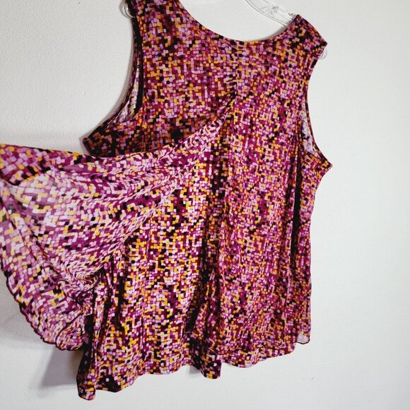 Catherines‎ Pink Top Plus Size 2X 22/24W Layered Sleeveless Pullover Stretch - Picture 3 of 5